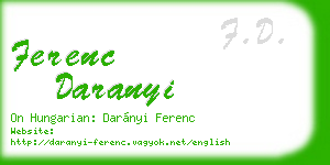 ferenc daranyi business card